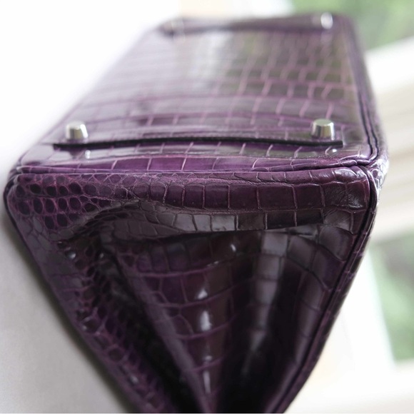 Hermes Birkin 35 Amethyst Crocodile Porosus bag - Picture 5 of 16